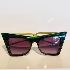WILDFOX Retro Cat Eye IVY Rainforest Sunglasses